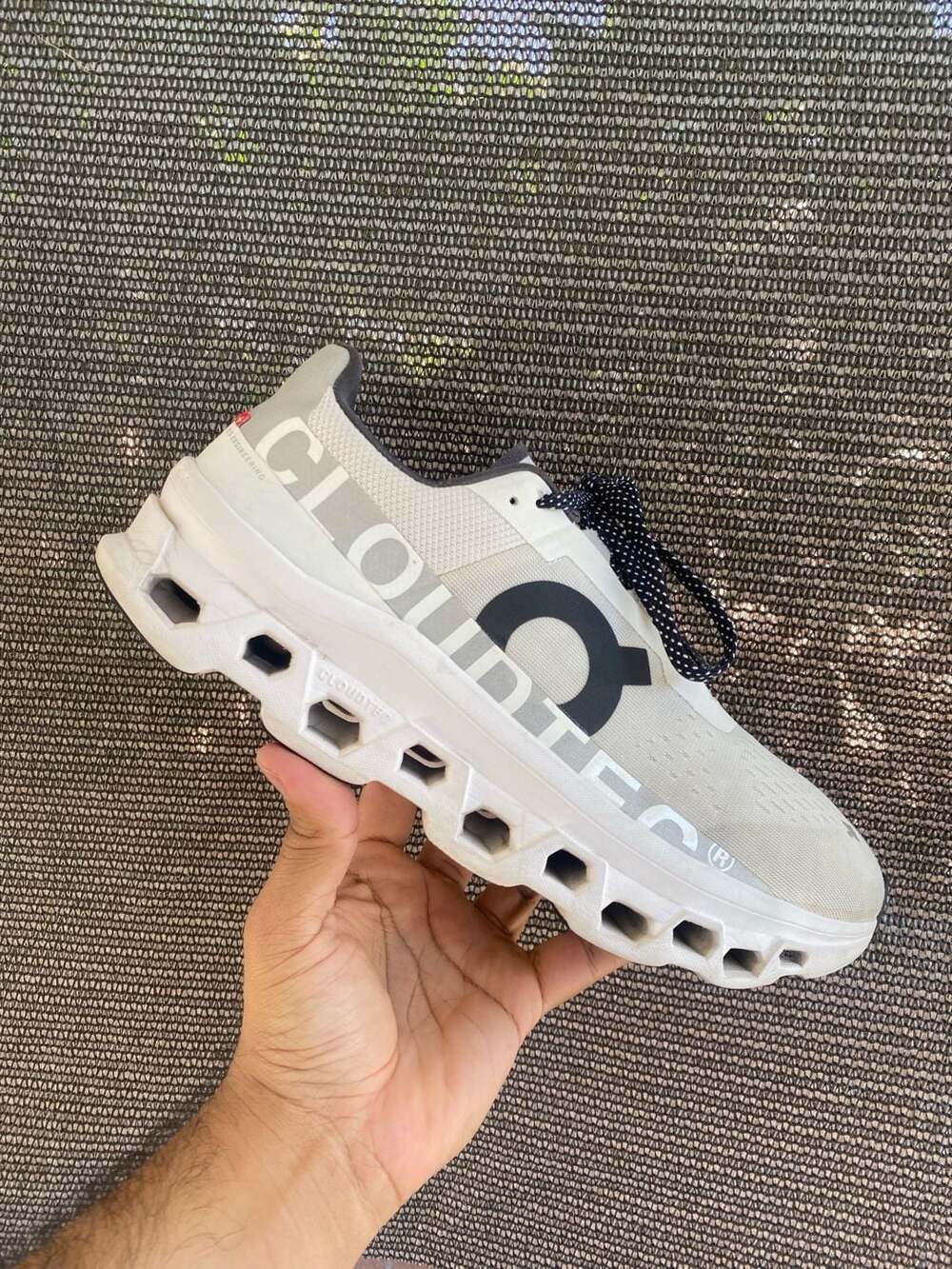 On Cloudmonster White Grey